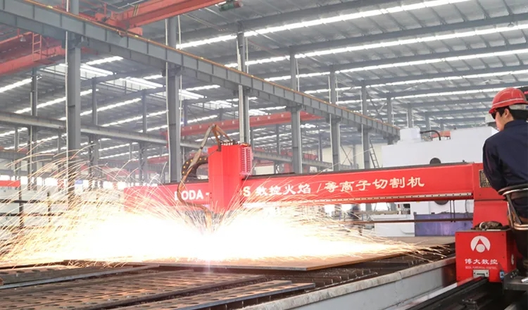 cnc flame plasma triple torch cutting machine